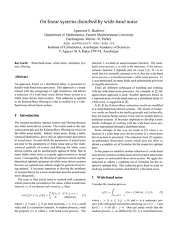 On Linear Systems Disturbed by Wide-Band Noise