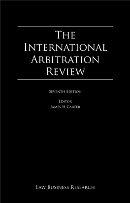 The International Arbitration Review