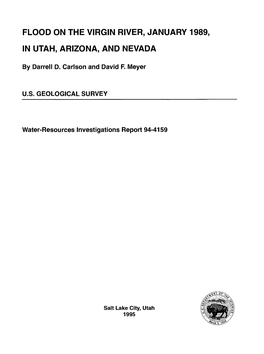 Flood on the Virgin River, January 1989, in Utah, Arizona, and Nevada