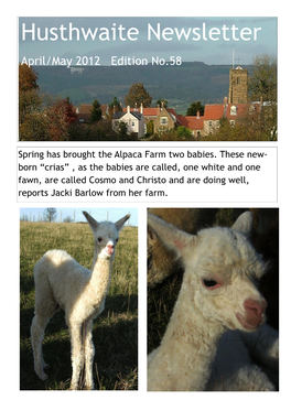 April 2012 Newsletter