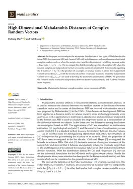 High-Dimensional Mahalanobis Distances of Complex Random Vectors