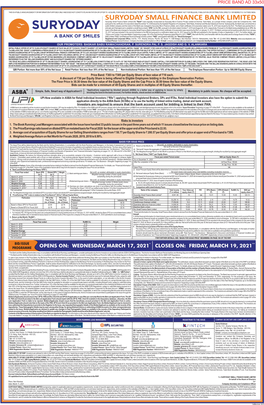 SURYODAY SMALL FINANCE BANK LIMITED Issue Ad.Cdr