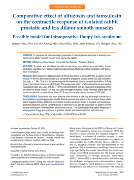 Comparative Effect of Alfuzosin and Tamsulosin on the Contractile