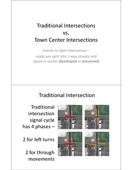 Traditional Intersections Vs. Town Center Intersections Traditional
