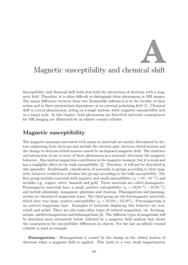 Magnetic Susceptibility and Chemical Shift