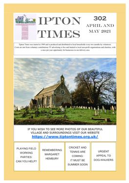 Tipton Times Was Started in 1969 and Is Produced and Distributed to Local Households Every Two Months by Volunteers