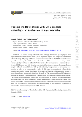 Probing the BSM Physics with CMB Precision Cosmology: an Application