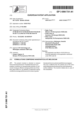 Formulations Comprising Nanoparticulate Meloxicam