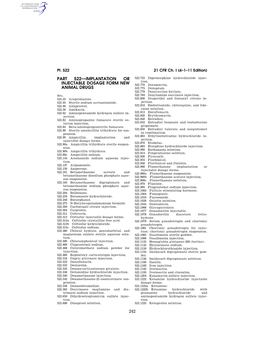 242 Part 522—Implantation Or Injectable Dosage Form