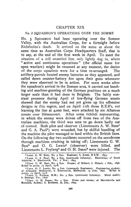 CHAPTER XIX No. 3 SQUADRON's OPERATIONS OVER the SOMME No