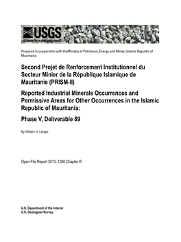 Reported Industrial Minerals Occurrences and Permissive Areas for Other Occurrences in the Islamic Republic of Mauritania: Phase V, Deliverable 89