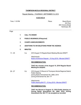 Board of Directors Regular - 15 Aug 2019 - Minutes DRAFT