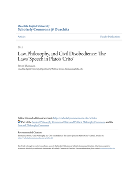 Law, Philosophy, and Civil Disobedience: the Laws' Speech In