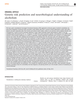 Genetic Risk Prediction and Neurobiological Understanding of Alcoholism