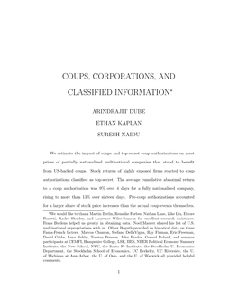 Coups, Corporations, and Classified Information∗