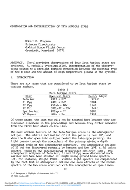 Observation and Interpretation of Zeta Aurigae Stars