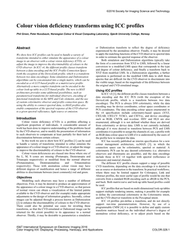 Colour Vision Deficiency Transforms Using ICC Profiles