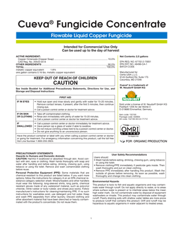 Cueva® Fungicide Concentrate Flowable Liquid Copper Fungicide