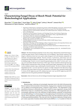 Characterizing Fungal Decay of Beech Wood: Potential for Biotechnological Applications