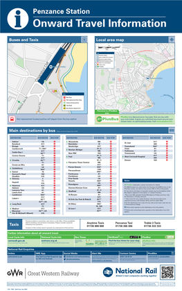 Penzance Station I Onward Travel Information Buses and Taxis Local Area Map