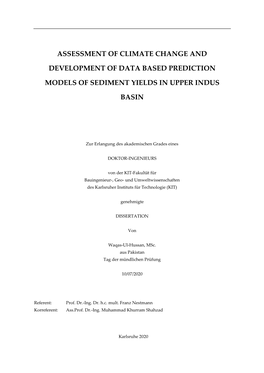 Assessment of Climate Change and Development of Data Based