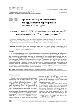 Spatial Variability of Concentration and Aggressiveness of Precipitation in North-East of Algeria 5
