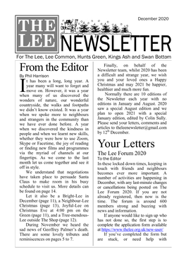 From the Editor Your Letters