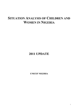 Situation Analysis of Children and Women in Nigeria
