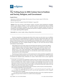 The Veiling Issue in 20Th Century Iran in Fashion and Society, Religion, and Government