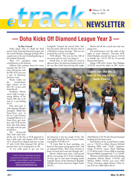 — Doha Kicks Off Diamond League Year 3 —