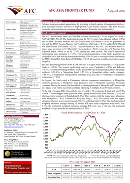 AFC ASIA FRONTIER FUND May 2021