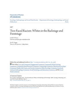 Two-Faced Racism: Whites in the Backstage and Frontstage Leslie H