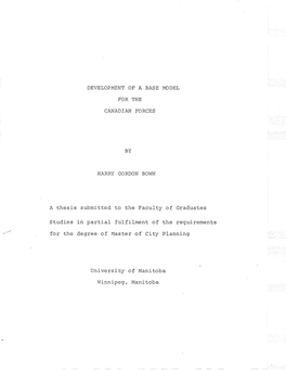 Studies in Partial Fulfilment of the Requirements for the Degree of Master of City Planning