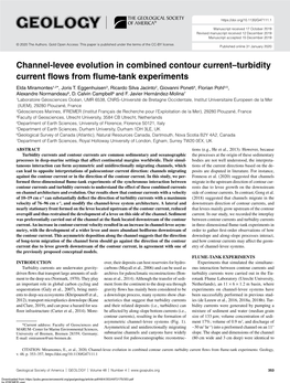 Channel-Levee Evolution in Combined Contour Current–Turbidity Current Flows from Flume-Tank Experiments Elda Miramontes1,2*, Joris T