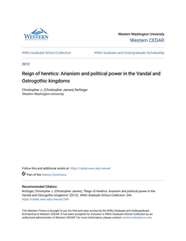 Arianism and Political Power in the Vandal and Ostrogothic Kingdoms