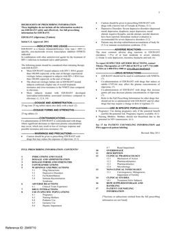 EDURANT with HIGHLIGHTS of PRESCRIBING INFORMATION Drugs with a Known Risk of Torsade De Pointes