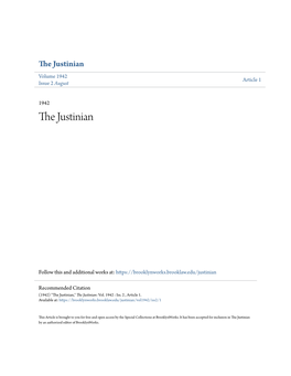 The Justinian Volume 1942 Article 1 Issue 2 August