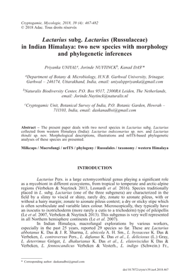 In Indian Himalaya: Two New Species with Morphology and Phylogenetic Inferences