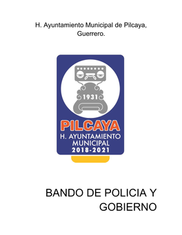 Bando De Policia Y Gobierno