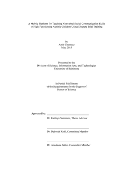 A Mobile Platform for Teaching Nonverbal Social Communication Skills to High-Functioning Autistic Children Using Discrete Trial Training