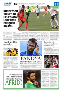 Robertson Shines to Help Snow Leopards Conquer Aizawl