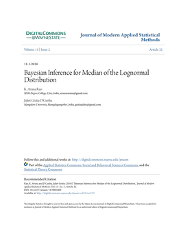 Bayesian Inference for Median of the Lognormal Distribution K