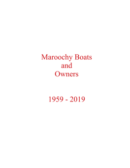 Maroochy Boats and Owners 1959