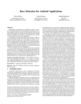 Race Detection for Android Applications