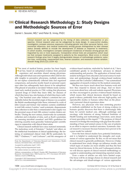 Study Designs and Methodologic Sources of Error