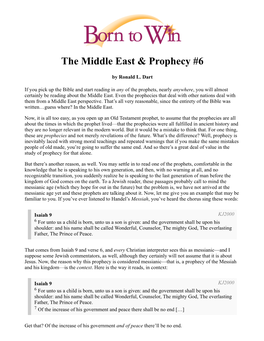 The Middle East & Prophecy #6 (Transcript)