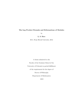 The Log Product Formula and Deformations of Modules