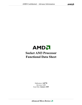 Socket AM3 Processor Functional Data Sheet
