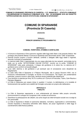 Comune Di Sparanise (Provincia Di Caserta) – C.F