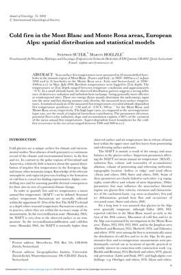 Cold Firn in the Mont Blanc and Monte Rosa Areas, European Alps: Spatial